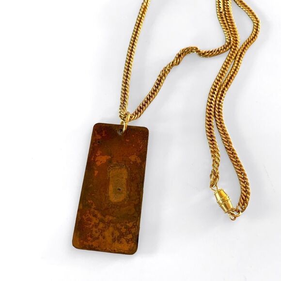 Red Jasper Pendant Gold Chain Necklace - Picture 5 of 5